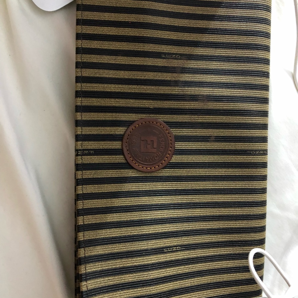 Fendi vintage penquin striped clutch.